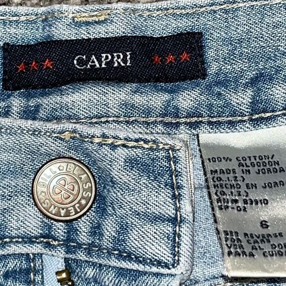 VTG Bill Blass Womens Size 6 Denim‎ Capris Blue Light Wash Pockets 100% Cotton - Picture 4 of 8